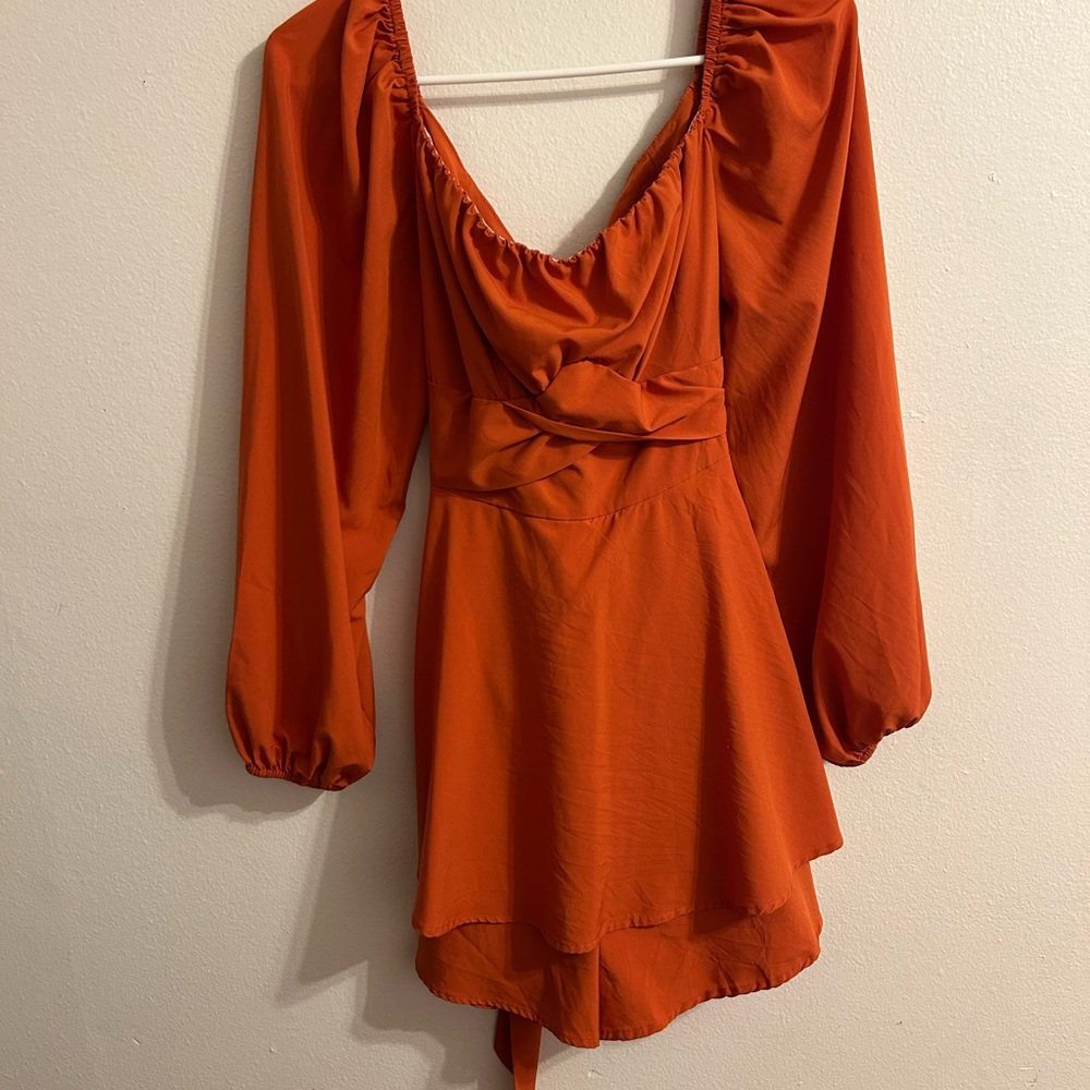 Elegant Orange Women's Dress